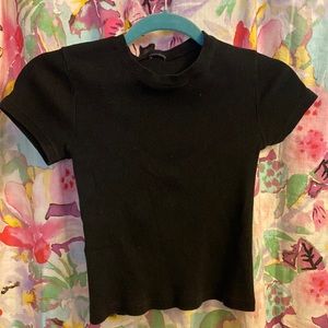 Brandy Melville Black Ribbed Tee